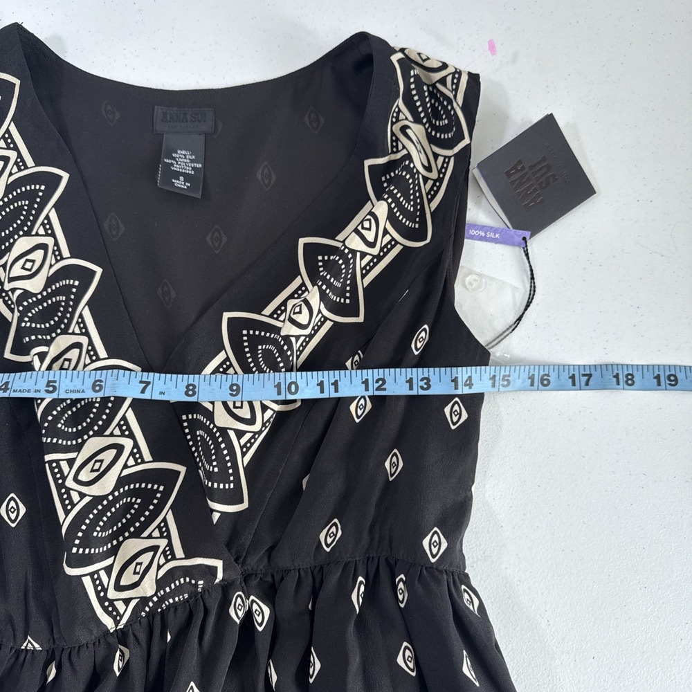 Anna Sui x Target Mini‎ Dress Womens S Silk Lined Wrap Boho Gossip Girl Inspired - Picture 7 of 13